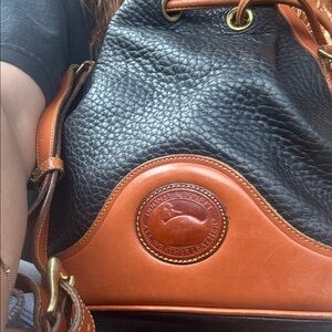 Dooney & Bourke Black and Brown Leather Hobobag